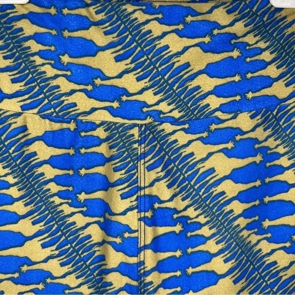 LuLaRoe Blue Beige Stretch Pull On Casual Pants Stretch Buttery Soft - Picture 4 of 9